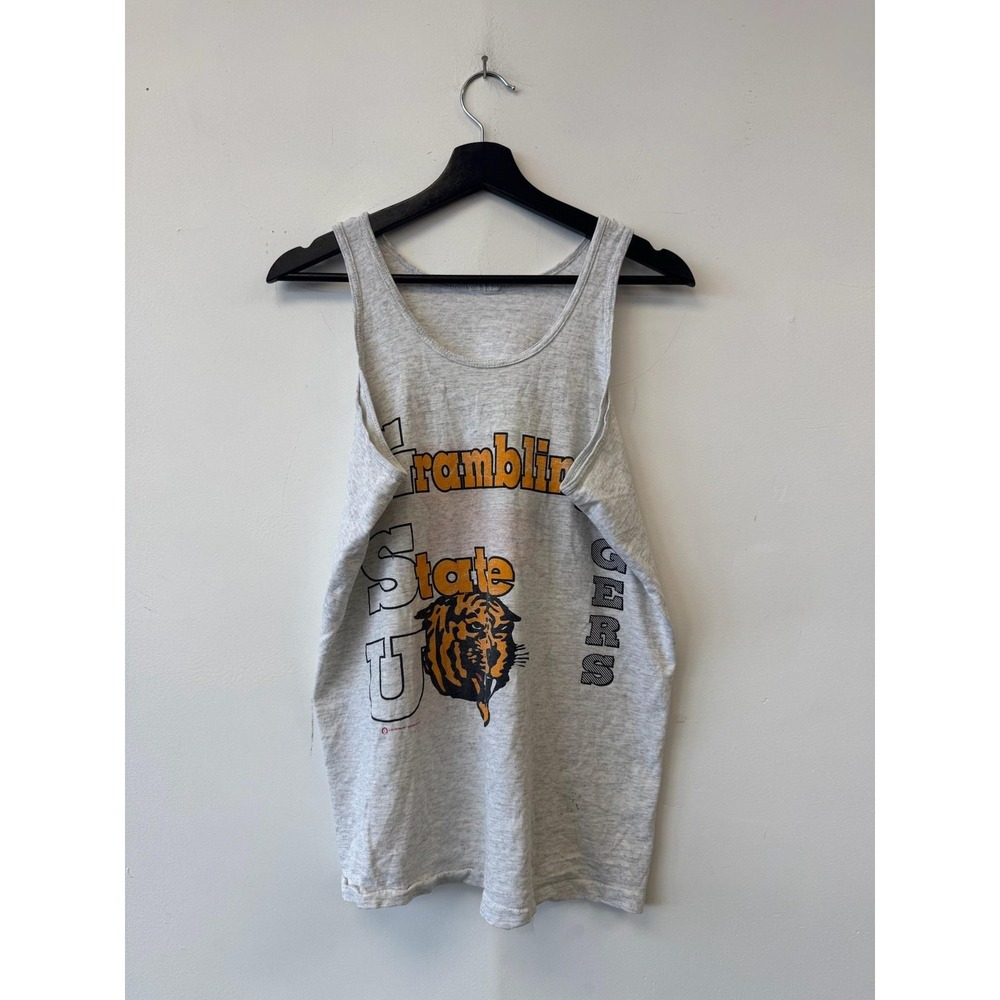 Vintage Grambling State Tigers Shirt Mens Medium Gray NCAA Football Tank 90s